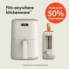 imageBELLA Slim 2 Slice Toaster  4Qt Slim Air Fryer Fitsanywhere Kitchenware Small Air Fryer w 6 Preset Cooking Options and Slim Toaster w 6 Shades Control Oatmilk