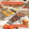 imageBella 10quotx 20quot Ceramic FoldnStore Dual Temp Griddle Fitsanywhere Kitchenware EverGood Ceramic Nonstick Coating 2 Temperature Zones up to 400F Dishwasher Safe Drip Tray 1500 Watt OatmilkOatmilk