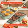 imageBella 10quotx 20quot Ceramic FoldnStore Dual Temp Griddle Fitsanywhere Kitchenware EverGood Ceramic Nonstick Coating 2 Temperature Zones up to 400F Dishwasher Safe Drip Tray 1500 Watt OatmilkSeaglass
