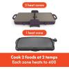 imageBella 10quotx 20quot Ceramic FoldnStore Dual Temp Griddle Fitsanywhere Kitchenware EverGood Ceramic Nonstick Coating 2 Temperature Zones up to 400F Dishwasher Safe Drip Tray 1500 Watt OatmilkPlum