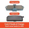 imageBella 10quotx 20quot Ceramic FoldnStore Dual Temp Griddle Fitsanywhere Kitchenware EverGood Ceramic Nonstick Coating 2 Temperature Zones up to 400F Dishwasher Safe Drip Tray 1500 Watt OatmilkSurf