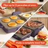 imageBella 10quotx 20quot Ceramic FoldnStore Dual Temp Griddle Fitsanywhere Kitchenware EverGood Ceramic Nonstick Coating 2 Temperature Zones up to 400F Dishwasher Safe Drip Tray 1500 Watt OatmilkPlum