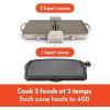 imageBella 10quotx 20quot Ceramic FoldnStore Dual Temp Griddle Fitsanywhere Kitchenware EverGood Ceramic Nonstick Coating 2 Temperature Zones up to 400F Dishwasher Safe Drip Tray 1500 Watt OatmilkOatmilk