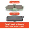 imageBella 10quotx 20quot Ceramic FoldnStore Dual Temp Griddle Fitsanywhere Kitchenware EverGood Ceramic Nonstick Coating 2 Temperature Zones up to 400F Dishwasher Safe Drip Tray 1500 Watt OatmilkSeaglass