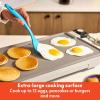 imagebella 10quot x 20quot Electric Griddle with EverGood Ceramic Nonstick Coating Removable Temperature Probe DishwasherSafe Drip Tray ampamp Cool Touch Handles Cook up to 10 Eggs 1500 Watt OatmilkOatmilk  Tray