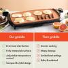 imagebella 10quot x 20quot Electric Griddle with EverGood Ceramic Nonstick Coating Removable Temperature Probe DishwasherSafe Drip Tray ampamp Cool Touch Handles Cook up to 10 Eggs 1500 Watt OatmilkCopper