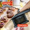 imagebella 10quot x 20quot Electric Griddle with EverGood Ceramic Nonstick Coating Removable Temperature Probe DishwasherSafe Drip Tray ampamp Cool Touch Handles Cook up to 10 Eggs 1500 Watt OatmilkCopper