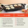 imagebella 10quot x 20quot Electric Griddle with EverGood Ceramic Nonstick Coating Removable Temperature Probe DishwasherSafe Drip Tray ampamp Cool Touch Handles Cook up to 10 Eggs 1500 Watt OatmilkBlack