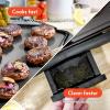 imagebella 10quot x 20quot Electric Griddle with EverGood Ceramic Nonstick Coating Removable Temperature Probe DishwasherSafe Drip Tray ampamp Cool Touch Handles Cook up to 10 Eggs 1500 Watt OatmilkBlack