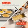 imagebella 10quot x 20quot Electric Griddle with EverGood Ceramic Nonstick Coating Removable Temperature Probe DishwasherSafe Drip Tray ampamp Cool Touch Handles Cook up to 10 Eggs 1500 Watt OatmilkOatmilk
