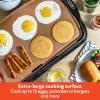 imagebella 10quot x 20quot Electric Griddle with EverGood Ceramic Nonstick Coating Removable Temperature Probe DishwasherSafe Drip Tray ampamp Cool Touch Handles Cook up to 10 Eggs 1500 Watt OatmilkCopper