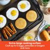 imagebella 10quot x 20quot Electric Griddle with EverGood Ceramic Nonstick Coating Removable Temperature Probe DishwasherSafe Drip Tray ampamp Cool Touch Handles Cook up to 10 Eggs 1500 Watt OatmilkBlack