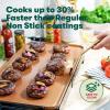 imagebella 12quot x 22quot Electric Griddle with Warming Tray EverGood Ceramic Nonstick Coating ampamp Removable Temperature Probe DishwasherSafe Drip Tray ampamp Cool Touch Handles 1500 Watt OatmilkCopper