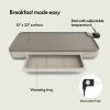 imagebella 12quot x 22quot Electric Griddle with Warming Tray EverGood Ceramic Nonstick Coating ampamp Removable Temperature Probe DishwasherSafe Drip Tray ampamp Cool Touch Handles 1500 Watt OatmilkOatmilk  Tray
