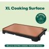 imagebella 12quot x 22quot Electric Griddle with Warming Tray EverGood Ceramic Nonstick Coating ampamp Removable Temperature Probe DishwasherSafe Drip Tray ampamp Cool Touch Handles 1500 Watt OatmilkCopper