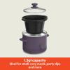 imagebella 15 Qt Slow Cooker with 3 Heat Manual Control Ceramic Nonstick Coating Dishwasher Safe Stoneware Pot and Tempered Glass Lid Tangle Free Cord Wrap ampamp Cool Touch Handles BlossomPlum
