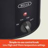 imagebella 15 Qt Slow Cooker with 3 Heat Manual Control Ceramic Nonstick Coating Dishwasher Safe Stoneware Pot and Tempered Glass Lid Tangle Free Cord Wrap ampamp Cool Touch Handles BlossomBlack