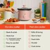 imagebella 15 Qt Slow Cooker with 3 Heat Manual Control Ceramic Nonstick Coating Dishwasher Safe Stoneware Pot and Tempered Glass Lid Tangle Free Cord Wrap ampamp Cool Touch Handles BlossomBlossom