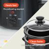 imagebella 15 Qt Slow Cooker with 3 Heat Manual Control Ceramic Nonstick Coating Dishwasher Safe Stoneware Pot and Tempered Glass Lid Tangle Free Cord Wrap ampamp Cool Touch Handles BlossomBlack