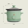 imagebella 15 Qt Slow Cooker with 3 Heat Manual Control Ceramic Nonstick Coating Dishwasher Safe Stoneware Pot and Tempered Glass Lid Tangle Free Cord Wrap ampamp Cool Touch Handles BlossomSeaglass