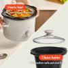 imagebella 15 Qt Slow Cooker with 3 Heat Manual Control Ceramic Nonstick Coating Dishwasher Safe Stoneware Pot and Tempered Glass Lid Tangle Free Cord Wrap ampamp Cool Touch Handles BlossomOatmilk