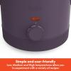 imagebella 15 Qt Slow Cooker with 3 Heat Manual Control Ceramic Nonstick Coating Dishwasher Safe Stoneware Pot and Tempered Glass Lid Tangle Free Cord Wrap ampamp Cool Touch Handles BlossomPlum