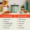 imagebella 15 Qt Slow Cooker with 3 Heat Manual Control Ceramic Nonstick Coating Dishwasher Safe Stoneware Pot and Tempered Glass Lid Tangle Free Cord Wrap ampamp Cool Touch Handles BlossomSeaglass
