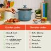 imagebella 15 Qt Slow Cooker with 3 Heat Manual Control Ceramic Nonstick Coating Dishwasher Safe Stoneware Pot and Tempered Glass Lid Tangle Free Cord Wrap ampamp Cool Touch Handles BlossomSurf