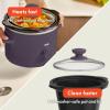 imagebella 15 Qt Slow Cooker with 3 Heat Manual Control Ceramic Nonstick Coating Dishwasher Safe Stoneware Pot and Tempered Glass Lid Tangle Free Cord Wrap ampamp Cool Touch Handles BlossomPlum