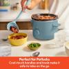 imagebella 15 Qt Slow Cooker with 3 Heat Manual Control Ceramic Nonstick Coating Dishwasher Safe Stoneware Pot and Tempered Glass Lid Tangle Free Cord Wrap ampamp Cool Touch Handles BlossomSurf
