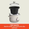 imagebella 15 Qt Slow Cooker with 3 Heat Manual Control Ceramic Nonstick Coating Dishwasher Safe Stoneware Pot and Tempered Glass Lid Tangle Free Cord Wrap ampamp Cool Touch Handles BlossomOatmilk