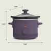 imagebella 15 Qt Slow Cooker with 3 Heat Manual Control Ceramic Nonstick Coating Dishwasher Safe Stoneware Pot and Tempered Glass Lid Tangle Free Cord Wrap ampamp Cool Touch Handles BlossomPlum
