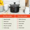 imagebella 15 Qt Slow Cooker with 3 Heat Manual Control Ceramic Nonstick Coating Dishwasher Safe Stoneware Pot and Tempered Glass Lid Tangle Free Cord Wrap ampamp Cool Touch Handles BlossomBlack