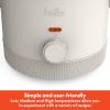 imagebella 15 Qt Slow Cooker with 3 Heat Manual Control Ceramic Nonstick Coating Dishwasher Safe Stoneware Pot and Tempered Glass Lid Tangle Free Cord Wrap ampamp Cool Touch Handles BlossomOatmilk