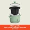 imagebella 15 Qt Slow Cooker with 3 Heat Manual Control Ceramic Nonstick Coating Dishwasher Safe Stoneware Pot and Tempered Glass Lid Tangle Free Cord Wrap ampamp Cool Touch Handles BlossomSeaglass