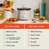 imagebella 15 Qt Slow Cooker with 3 Heat Manual Control Ceramic Nonstick Coating Dishwasher Safe Stoneware Pot and Tempered Glass Lid Tangle Free Cord Wrap ampamp Cool Touch Handles BlossomOatmilk