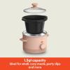 imagebella 15 Qt Slow Cooker with 3 Heat Manual Control Ceramic Nonstick Coating Dishwasher Safe Stoneware Pot and Tempered Glass Lid Tangle Free Cord Wrap ampamp Cool Touch Handles BlossomBlossom