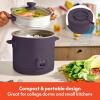 imagebella 16 Cup Rice Cooker with Steamer Dishwasher Safe Steaming Basket Rice Paddle and Measuring Cup Removable Nonstick Cooking Bowl Automatic Keep Warm Function 400 Watt PlumPlum