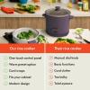 imagebella 16 Cup Rice Cooker with Steamer Dishwasher Safe Steaming Basket Rice Paddle and Measuring Cup Removable Nonstick Cooking Bowl Automatic Keep Warm Function 400 Watt PlumPlum