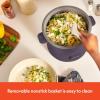 imagebella 16 Cup Rice Cooker with Steamer Dishwasher Safe Steaming Basket Rice Paddle and Measuring Cup Removable Nonstick Cooking Bowl Automatic Keep Warm Function 400 Watt PlumPlum