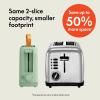 imagebella 2 Slice Slim Toaster Fitsanywhere Kitchenware 6 Setting Shade Control with Reheat ampamp Cancel Buttons Fits sourdough 10 Long Slot Anti Jam ampamp Auto Shutoff 900 Watt OatmilkSeaglass