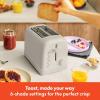 imagebella 2 Slice Toaster 6 Setting Shade Control w Reheat Cancel Bagel ampamp Defrost Buttons Removable Crumb Tray Anti Jam ampamp Auto Shutoff Auto Centering Guides ampamp Cord Wrap 900 Watt BlossomOatmilk
