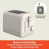 imagebella 2 Slice Toaster 6 Setting Shade Control w Reheat Cancel Bagel ampamp Defrost Buttons Removable Crumb Tray Anti Jam ampamp Auto Shutoff Auto Centering Guides ampamp Cord Wrap 900 Watt BlossomOatmilk