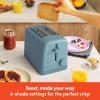 imagebella 2 Slice Toaster 6 Setting Shade Control w Reheat Cancel Bagel ampamp Defrost Buttons Removable Crumb Tray Anti Jam ampamp Auto Shutoff Auto Centering Guides ampamp Cord Wrap 900 Watt BlossomSurf