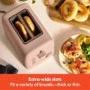 imagebella 2 Slice Toaster 6 Setting Shade Control w Reheat Cancel Bagel ampamp Defrost Buttons Removable Crumb Tray Anti Jam ampamp Auto Shutoff Auto Centering Guides ampamp Cord Wrap 900 Watt BlossomBlossom