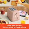imagebella 2 Slice Toaster 6 Setting Shade Control w Reheat Cancel Bagel ampamp Defrost Buttons Removable Crumb Tray Anti Jam ampamp Auto Shutoff Auto Centering Guides ampamp Cord Wrap 900 Watt BlossomBlossom