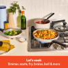 imagebella 21 Piece Kitchen Set with EverGood Ceramic Nonstick Coating Dishwasher ampamp Oven Safe All Stovetops Compatible Tempered Glass Lids ampamp Cool Touch Handles BlackOatmilk
