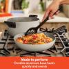 imagebella 21 Piece Kitchen Set with EverGood Ceramic Nonstick Coating Dishwasher ampamp Oven Safe All Stovetops Compatible Tempered Glass Lids ampamp Cool Touch Handles BlackOatmilk