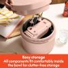 imagebella 35 Qt Hand ampamp Stand Mixer 2 in 1 Electric Mixer with Bowl Dough Hook Whisk ampamp Egg Beater Multifunctional Handheld Blender ampamp Mixer for Baking 200 Watt OatmilkBlossom