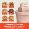 imagebella 35 Qt Hand ampamp Stand Mixer 2 in 1 Electric Mixer with Bowl Dough Hook Whisk ampamp Egg Beater Multifunctional Handheld Blender ampamp Mixer for Baking 200 Watt OatmilkBlossom